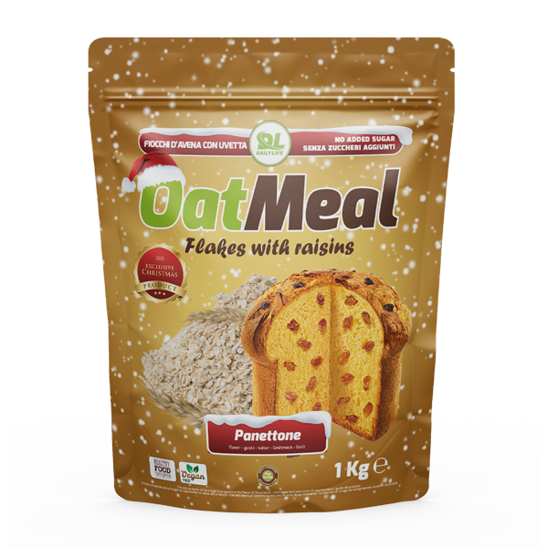OATMEAL FIOCCHI D'AVENA CON UVETTA GUSTO PANETTONE 1KG