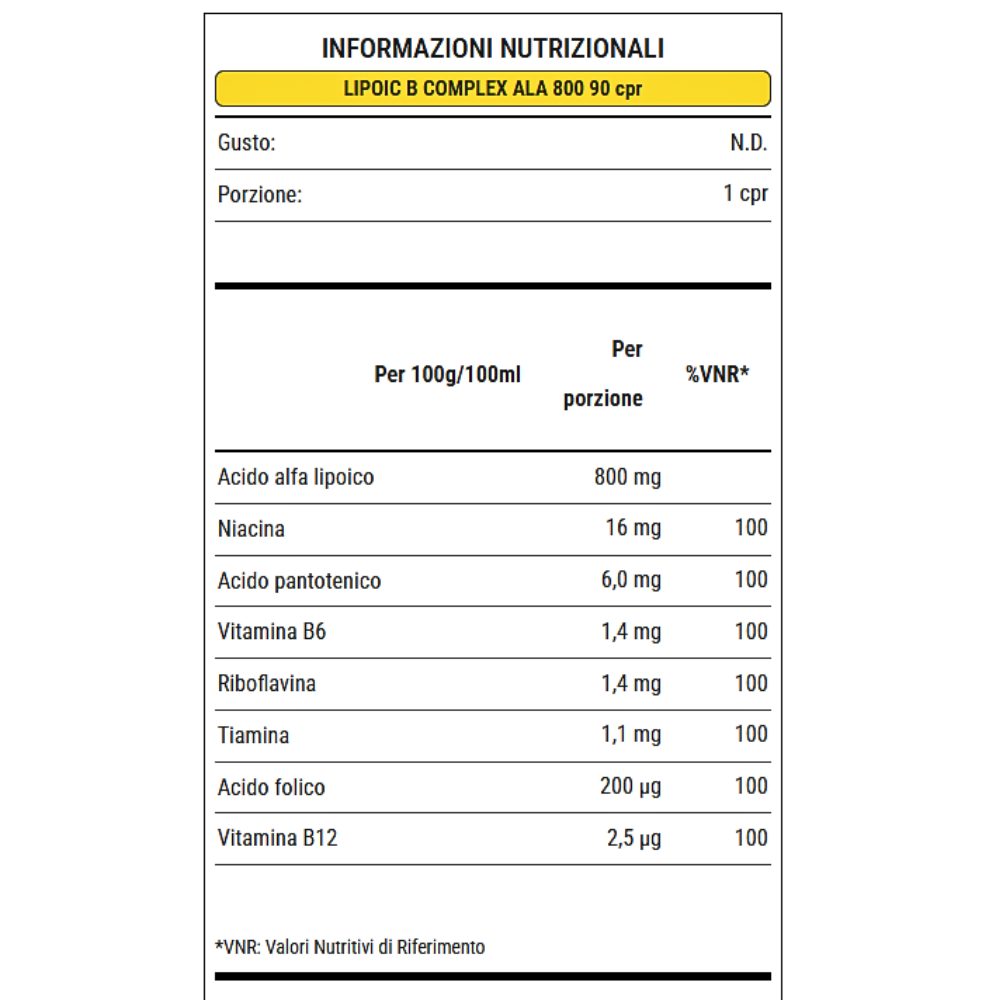 WHY NATURE LIPOIC B COMPLEX ALA 800 90CPR